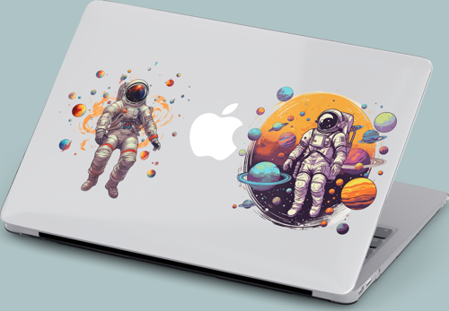 Macbook Pro Kılıf 15.4 inç A1707-A1990 Mirmac22 Şeffaf Sert Kapak Astronot
