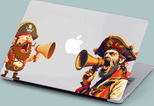 Macbook Air (M2) Kılıf 13.6 inç A2681 Mirmac28 Şeffaf Notebook Kılıfı Korsanlar