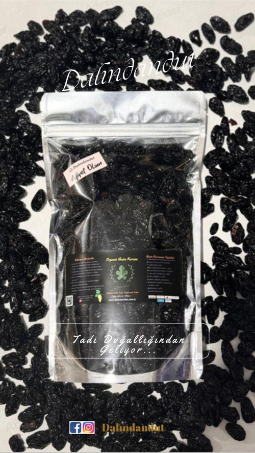 Yeni Mahsül Doğal Organik Siyah Üzüm Kurusu 1Kg (Yerli)