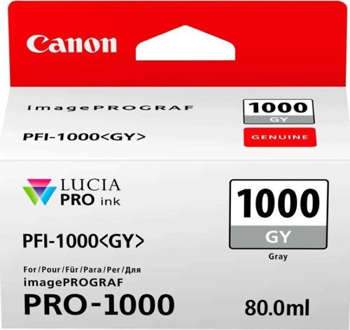 Feyza Bilişim® Canon PFI-1000 GY (Gray) Gri A2 Yazıcı Orijinal Mürekkep Kartuş 80 ml. (0552C001)