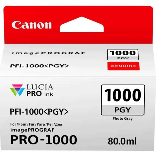 Feyza Bilişim® Canon PFI-1000 PGY (Photo Gray) Fotoğraf Gri A2 Yazıcı Orijinal Mürekkep Kartuş 80 ml. (0553C001)