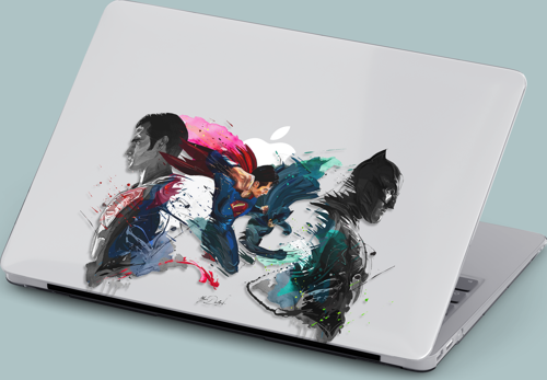 Macbook Pro Kılıf 15.4 inç A1707-A1990 Mirmac07 Şeffaf Koruyucu Kapak Batman Superman