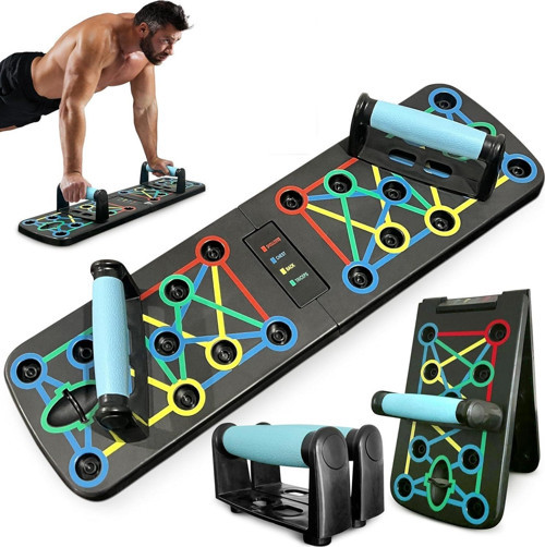 Katlanabilir Şınav Tahtası | Renk Kodlu Fitness Antrenman Aleti, Taşınabilir ve Dayanıklı