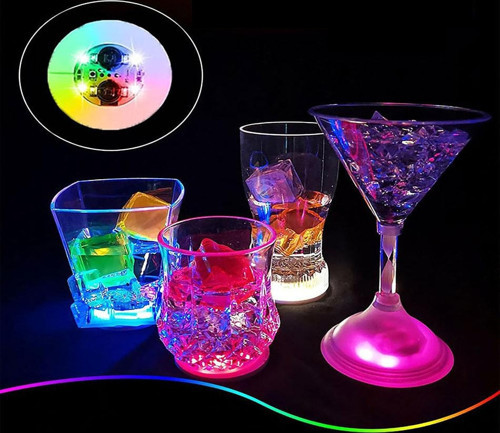 Işıklı Yapışkanlı Bardak Altı Aparatı Ledli 3 Fonksiyonlu 6 cm Çap