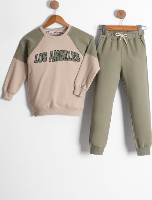 Erkek Çocuk Los Angeles Baskılı Reglan Kol 2 İplik Eşofman Takımı