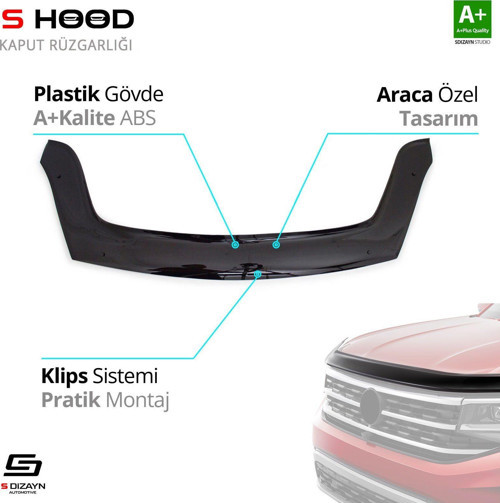 S-Dizayn Citroen Uyumlu Berlingo ABS Plastik Kaput Rüzgarlığı 2008-2018 A+Kalite Parça