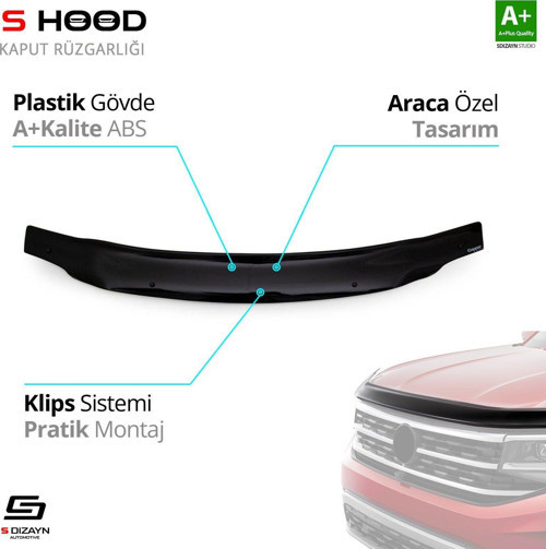 S-Dizayn Dacia Uyumlu Logan Mcv ABS Plastik Kaput Rüzgarlığı 2006-2012 A+Kalite Parça