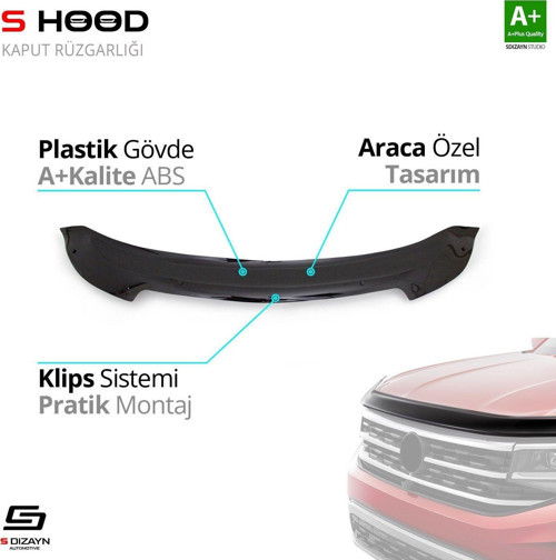 S-Dizayn Chevrolet Uyumlu Cruze ABS Plastik Kaput Rüzgarlığı 2008-2016 A+Kalite Parça