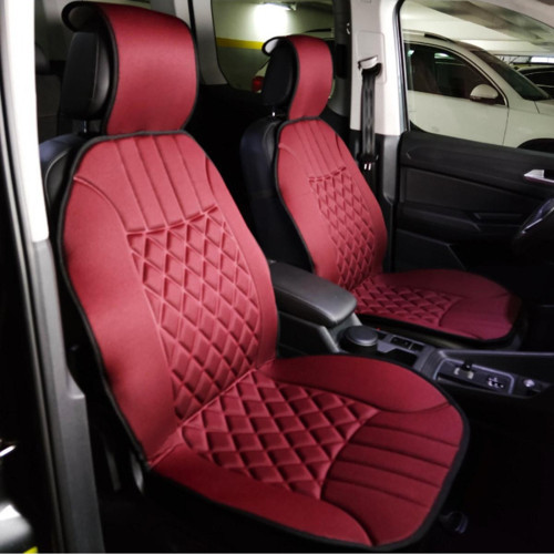 Audi A5 Serisi Lüx Oto Koltuk Minderi Ön 2'li Set Elegance Serisi BORDO SİYAH