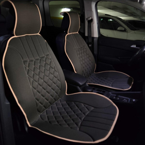 Volkswagen Golf 7 Lüx Oto Koltuk Minderi Ön 2'li Set Elegance Serisi KOYU BEJ