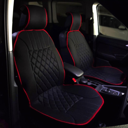 Renault Captur Lüx Oto Koltuk Minderi Ön 2'li Set Elegance Serisi SİYAH KIRMIZI