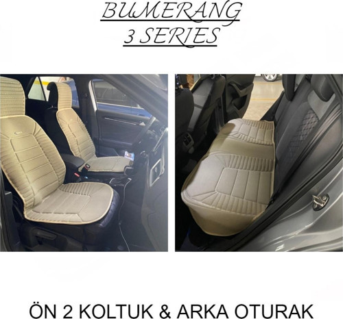 Nissan Juke Lüx Oto Koltuk Minderi Ön Arka Oturak 3'lü Set Bumerang Serisi BEJ