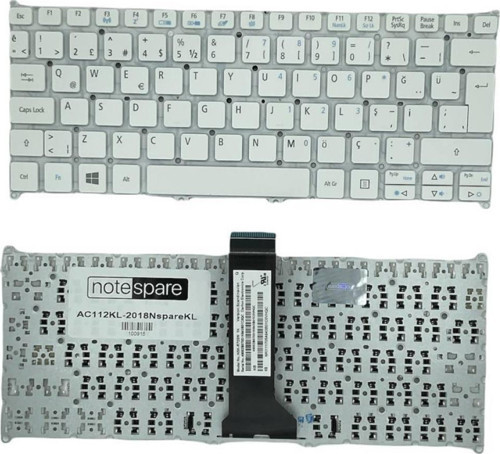 Acer Aspire V5-122P-42154G50nbb, V5-122P-42154G50nss Uyumlu Notebook Klavye Beyaz TR