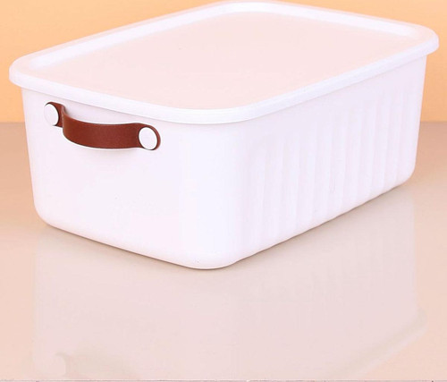 1 Adet 10 Litre Saklama Kabı, Çok Amaçlı Düzenleyici Kapaklı Kutu, Dekoratif Saklama Kutusu, 35x25x15cm