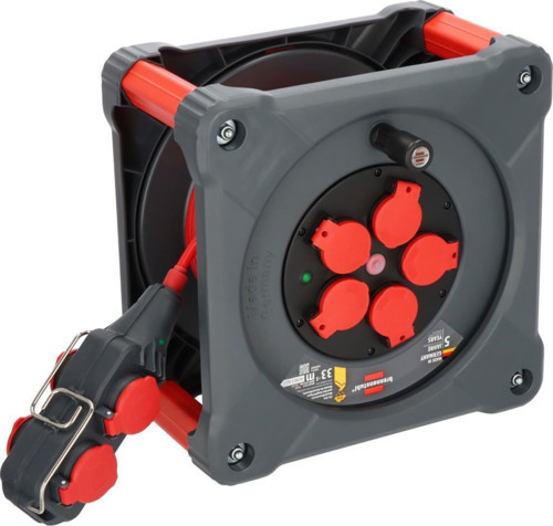 Brennenstuhl Professional Serisi 4 Soketli IP44 Lisanslı 33+5 Metre Isınma Şalterli Makaralı Kablo H07BQ-F3G2.5
