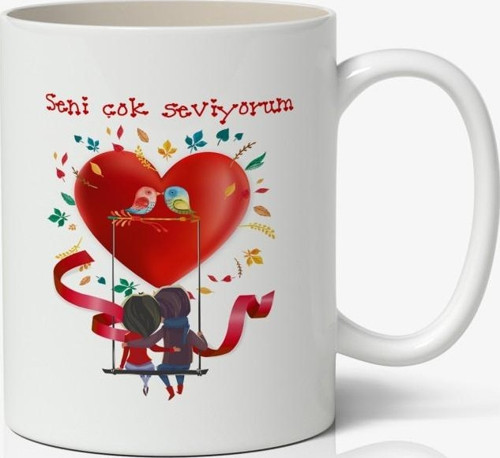 Sevgiliye Özel Seni Çok Seviyorum Baskılı Kupa Bardak Kahve Kupa Bardak
