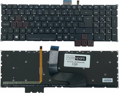 Acer Predator G9-791-76KV, G9-791-771C, G9-791-77BM Uyumlu Notebook Işıklı Klavye Siyah TR