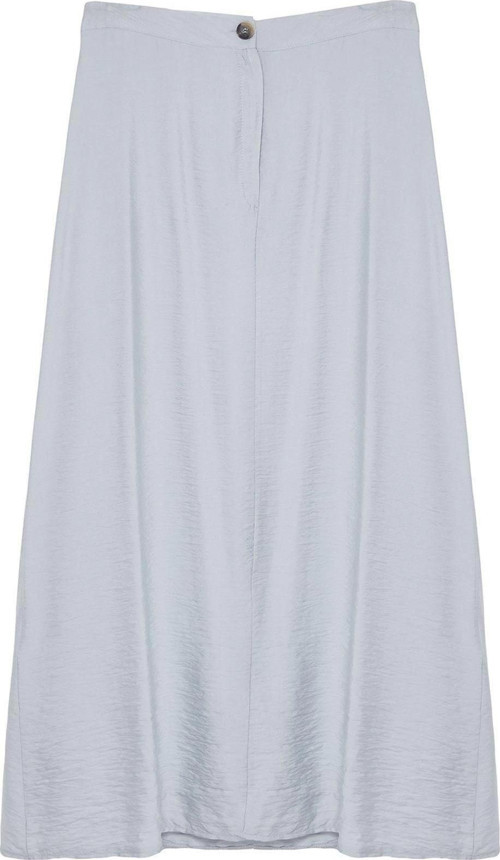 Moda Tesettür A-line Düz Desen Günlük Maxi Boy Normal Bel Dokuma Keten Görünümlü Etek