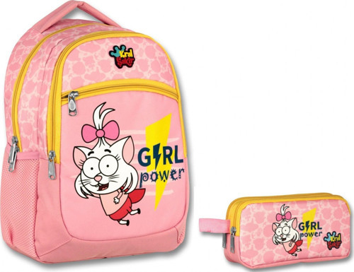 Ümit Çanta Kral Şakir Girl Power Kız Çocuk İlkokul Çantası ve Kalem Çantası İkili Set