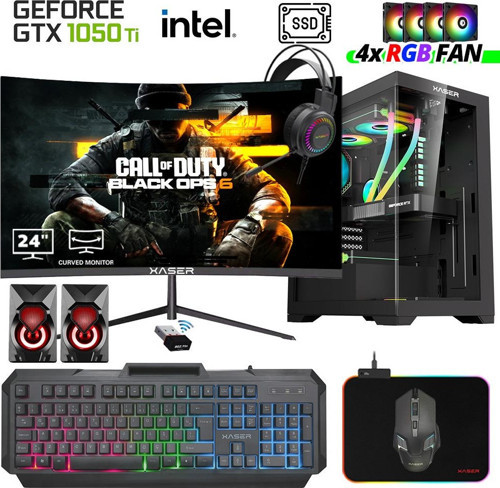 Xsr1023 i5 7400 32GB Ram 256GB SSD 4GB GTX1050 Ti Ekran Kartı 24" Curved Oyun Bilgisayarı
