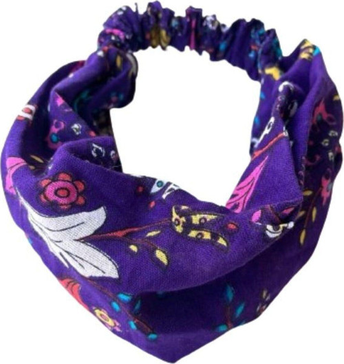 Kadın Çini Desenli Paraşüt Lastikli Bandana, Lastikli Saç Bandı, Bandana