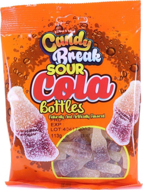 Candy Break Sour Cola Bottles - Kola Aromalı Ekşi Yumuşak Şeker 113 Gr