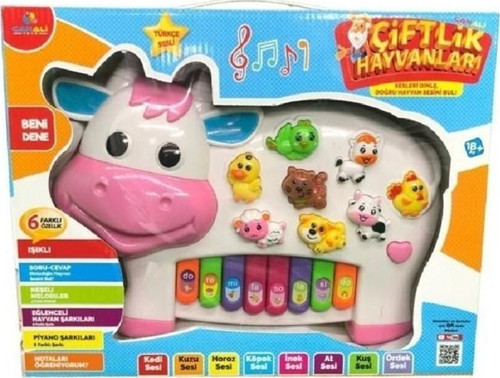 Türkçe Hayvan Sesli Piyano Pembe İnek CNLP2222
