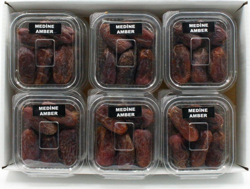 Medine Amber Hurma 12 Li Paket - 100 Gr Tok Tutan Sporcu Hurması Tadımlık Hac Dönüşü Hediyelik Hurma