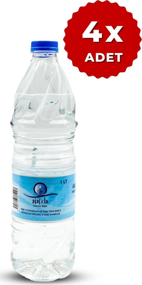 Orijinal Zemzem Suyu Hac Umre Mevlüt Için Suyu 4 Adet 1Litre Zemzem Suyu 4Litre 4X1 Adet Zemzem1Lt