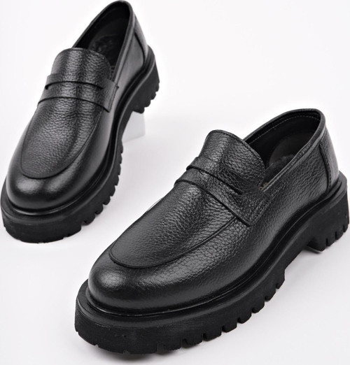PARADİSE Hakiki Deri Kalın Taban Günlük Casual Makosen Kadın Loafer Ayakkabı