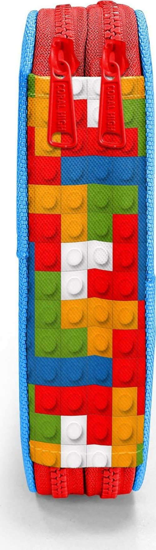 Coral High Kids Renkli Blok Desenli Çift Katlı Kalem Çanta 11157 8