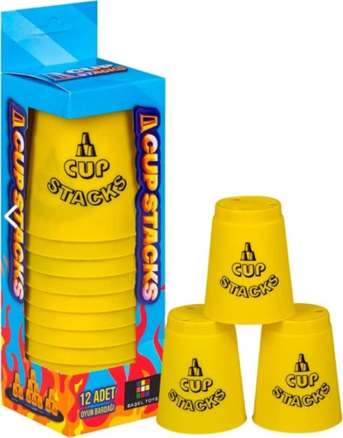 Orijinal Cup Stacks Bardak Oyunu - Speed Cup - Hızlı Bardaklar Oyunu - Hızlı Bardak Oyunu - Sarı