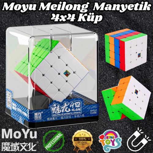Orijinal MoYu Meilong 4x4 Manyetik Küp Kutulu - Moyu Speed Cube - Moyu 4x4 Zeka Küpü - Zeka Küpü - M