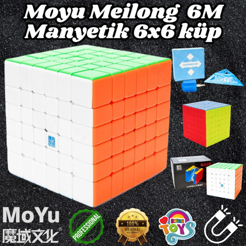 Orijinal MoYu Meilong 6x6 Manyetik Küp 6M - Moyu Speed Cube - Moyu 6x6 Zeka Küpü - Zeka Küpü - Magne