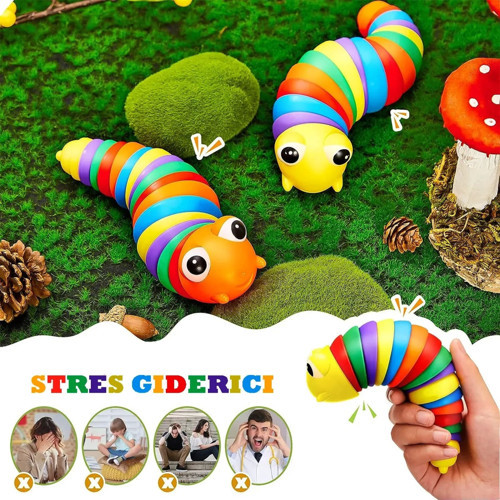 Söktak Eğlenceli Tırtıl Oyuncak - Stres ve Anksiyete Giderici Montessori Tırtıl Oyuncağı - Renkli Tı