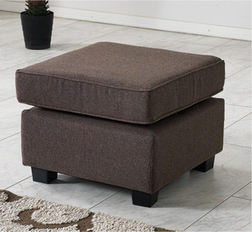 Plus Kılıflı Torba Yaylı Keten Kumaş Fonksiyonel Puf Kahve 63x63 cm