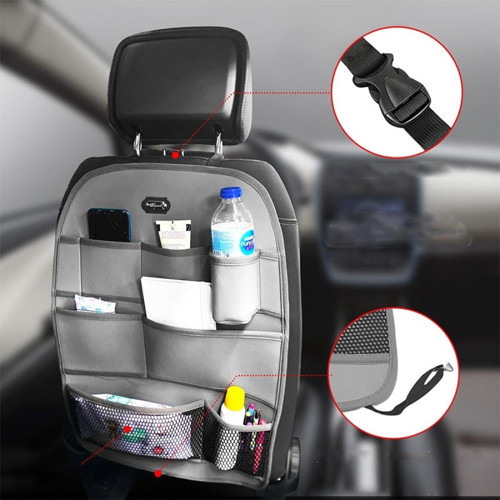 Opel Corsa F Araç İçi Deri Koltuk Arkası Organizer Düzenleyici Koruyucu Gri