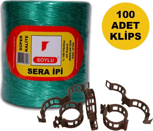 SOYLU SERA İPİ VE BİTKİ KLİPSİ FİDE BAĞLAMA İPİ 100 ADET HER BİTKİYLE UYUMLU BİTKİ KLİPSİ