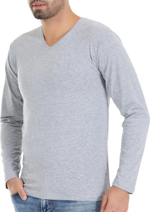 3 Adet Yıldız Erkek Likralı Uzun Kollu T-Shirt Fanila Gri 352
