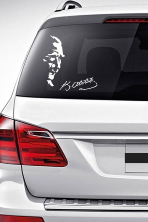 Atatürk İmza Oto Sticker 20 cm Kemal Atatürk İmzası