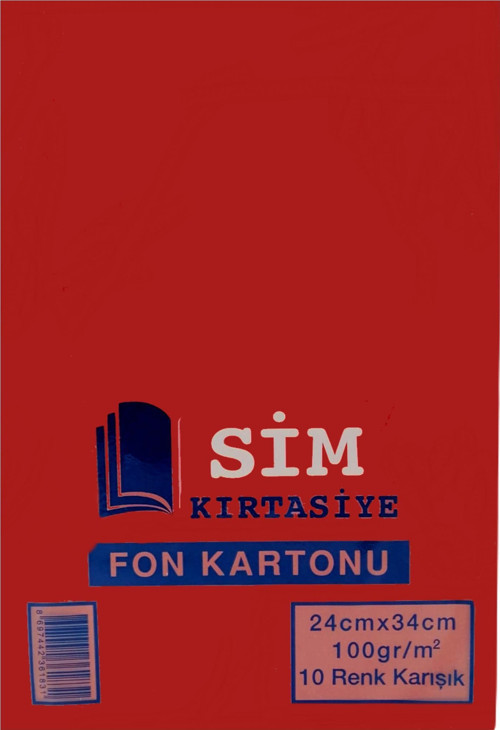 24x34 10 Renk Fon Kartonu 1 Paket