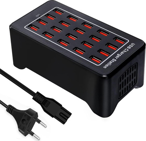 100W 20 Portlu Çok Fonksiyonlu Masaüstü Akıllı USB Şarj İstasyonu