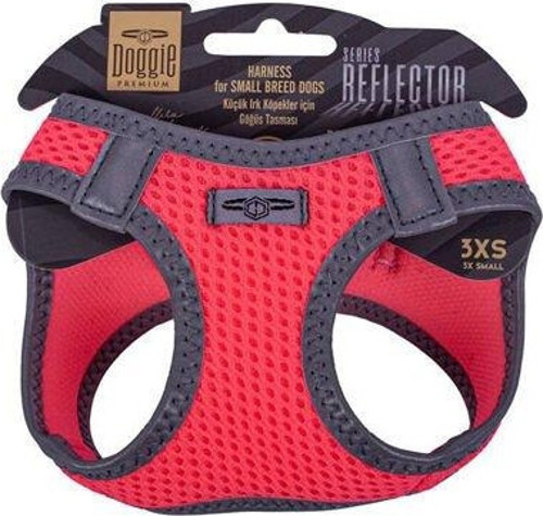 Havalı Dokuma Reflektör Küçük Irk Köpek Göğüs Tasması Xxxsmall Pembe 22-26 Cm - Petshopundan