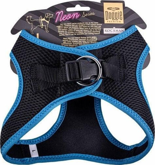 Havalı Dokuma Neon Küçük Irk Köpek Göğüs Tasması Large Mavi 42-48 Cm - Petshopundan