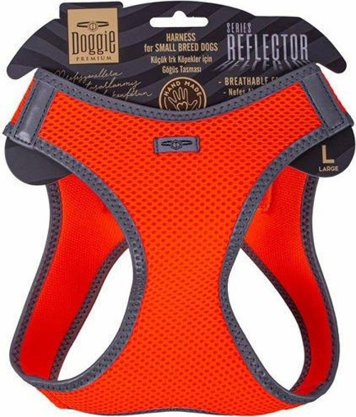 Havalı Dokuma Reflektör Küçük Irk Köpek Göğüs Tasması Large Turuncu 42-48 Cm - Petshopundan
