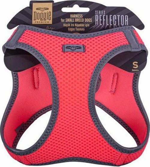 Havalı Dokuma Reflektör Küçük Irk Köpek Göğüs Tasması Small Pembe 32-38 Cm - Petshopundan