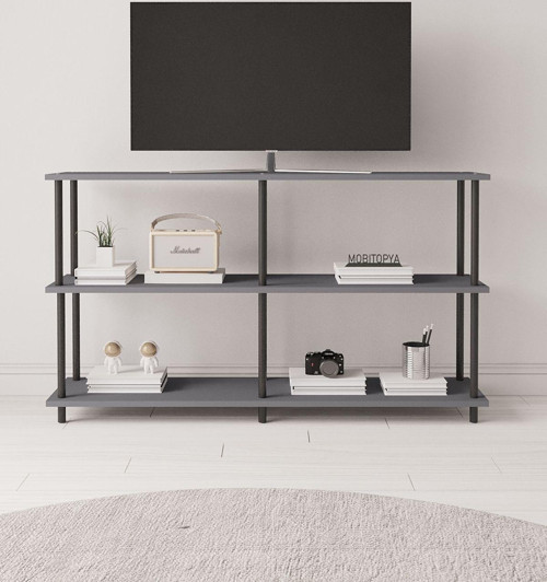 Çevir Kur Antrasit 150 Cm Raflı Tv Sehpası, Tv Ünitesi 150*75*29 Cm