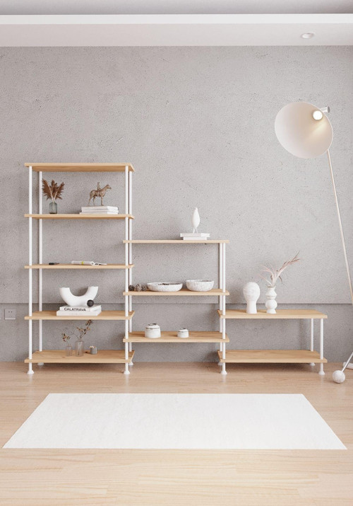 Çevir Kur Atlantik Çam B.D Fonksiyonel Üçlü Kitaplık 138*203*29 cm