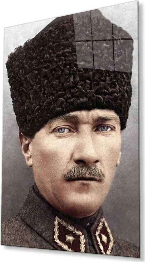 Atatürk Cam Tablo 4Mm Dayanıklı Temperli Cam, Atatürk Glass Wall Art