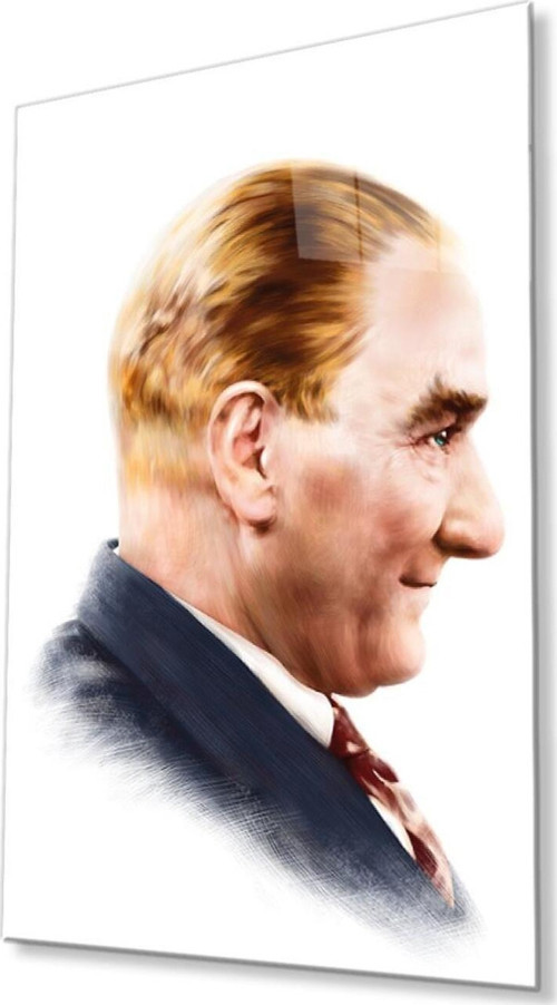 Atatürk Cam Tablo 4Mm Dayanıklı Temperli Cam, Atatürk Glass Wall Art